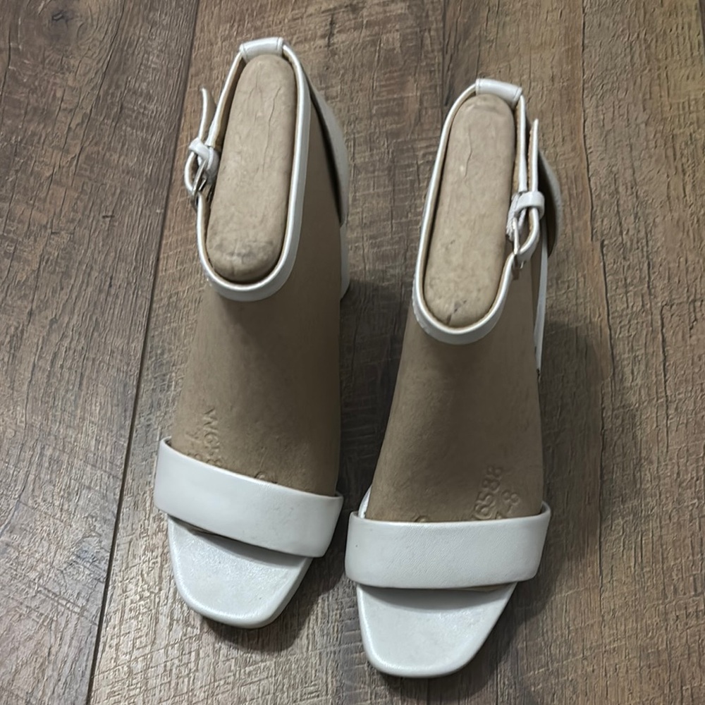 Naturalizer Joy White Heels with Adjustable Slingback